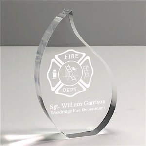 Personalized Firefighter Flame Keepsake