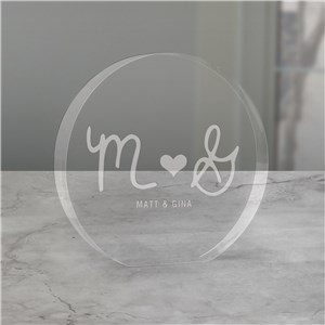 Engraved Initials Cake Topper