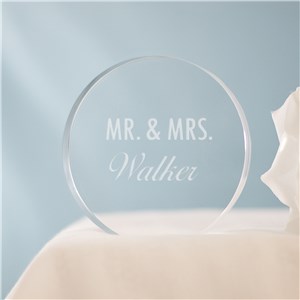 Engraved Mr & Mrs Cake Topper