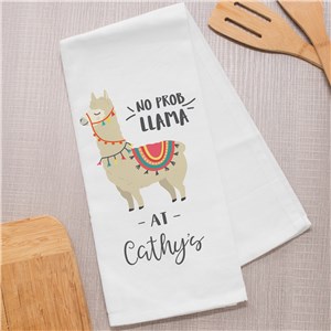 Personalized No-Prob Llama Dish Towel