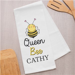 Personalized Queen Bee Dish Towel