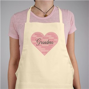 Personalized Mom Word Art Natural Apron
