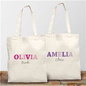 Personalized Multicolor Name Tote Bag