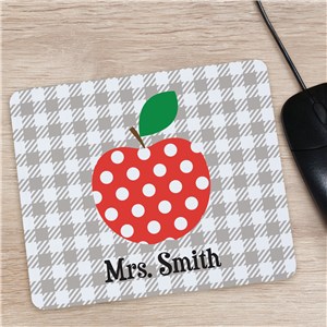 Personalized Apple Plaid Mouse Pad