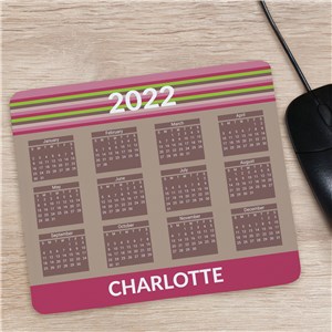 Personalized Striped Calendar Mouse Pad