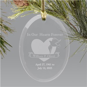 Forever in our hearts Oval Glass Ornament