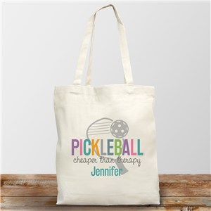 Personalized Pickleball Cheaper Than Therapy Tote Bag