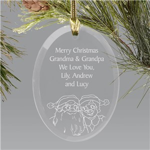 Personalized Grandparents Glass Holiday Ornament
