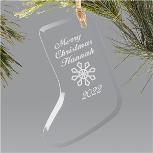 Merry Christmas Stocking Holiday Ornament