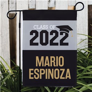 Personalized Graduation Semi Circle with Name Garden Flag