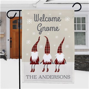Personalized Welcome Gnome Garden Flag