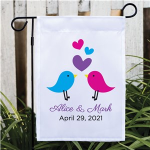 Personalized Love Birds Garden Flag
