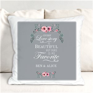 Personalized Love Story Throw Pillow
