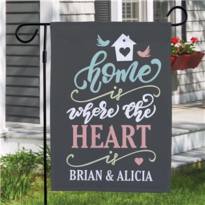 Personalized Home is Where the Heart is Garden Flag