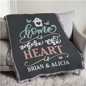 Personalized Home Is Where The Heart Is Afghan Throw
