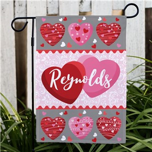Personalized Family Hearts Garden Flag