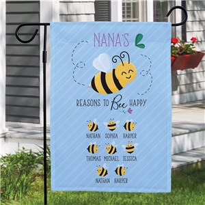 Personalized Reasons To Bee Happy Garden Flag