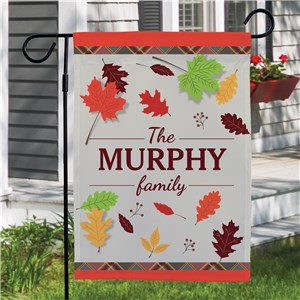 Personalized Fall Leaves Garden Flag