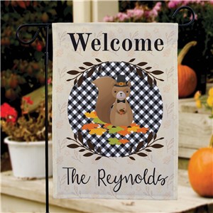 Personalized Welcome Squirrel Garden Flag