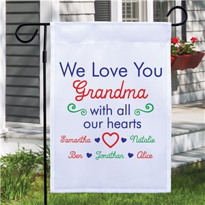 Personalized We Love You Grandma Garden Flag
