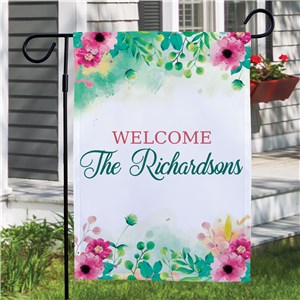 Personalized Floral Garden Flag