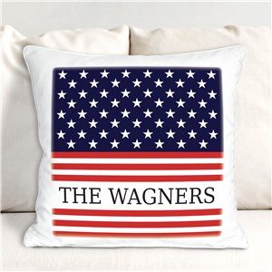 Personalized Patriotic Flag Throw Pillow