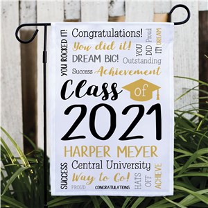 Personalized Class of Word Art Garden Flag