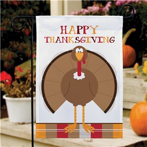 Happy Thanksgiving Turkey Garden Flag