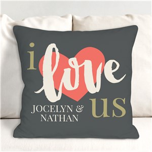 Personalized I Love Us Throw Pillow