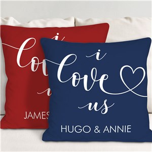 Personalized I Love Us Heart Throw Pillow