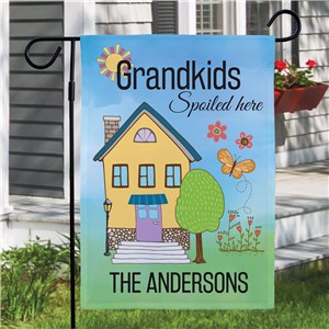 Personalized Grandkids Spoiled Here Garden Flag