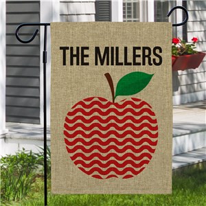 Personalized Apple With Wavy Pattern Garden Flag