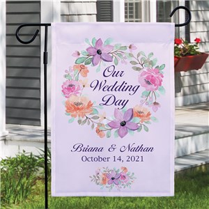 Personalized Our Wedding Day Garden Flag