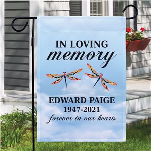 Personalized In Loving Memory Dragonflies Garden Flag