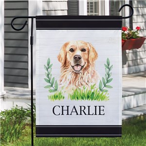 Personalized Dog Breed Leaves Garden Flag