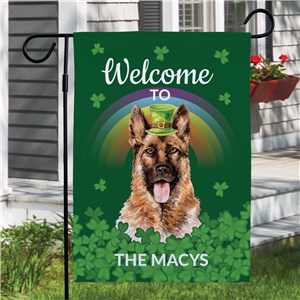 Personalized St. Patrick's Welcome Dog Breed Garden Flag