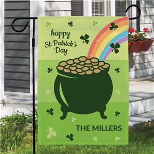 Personalized St. Patrick's Day Pot of Gold Garden Flag