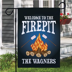 Personalized Welcome To Our Firepit Garden Flag