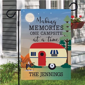 Personalized Making Memories one Campsite at a time Garden Flag