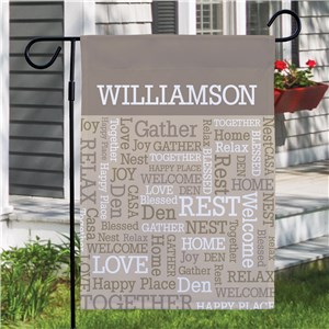 Personalized Family Home Word Art Garden Flag