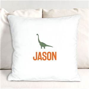 Personalized Detailed Dino with Name Throw Pillow