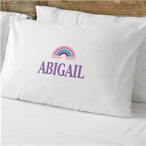 Personalized Rainbow with Clouds Pillowcase
