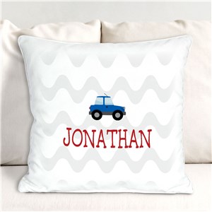 Personalized Cars with Wave Throw Pillow