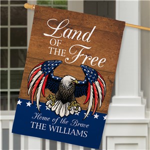 Personalized Land of the Free Eagle House Flag