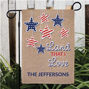 Personalized Land That I Love Stars Garden Flag
