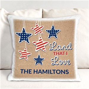 Personalized Land That I Love Stars Throw Pillow