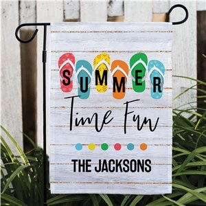 Personalized Summer Time Fun Flip Flops Garden Flag