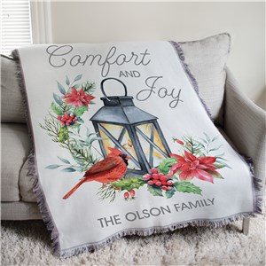 Personalized Comfort & Joy with Cardinal Afghan Throw