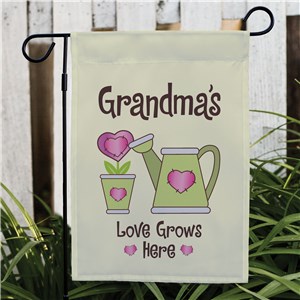 Personalized Love Grows Here Garden Flag