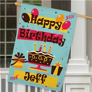 Personalized Happy Birthday House Flag